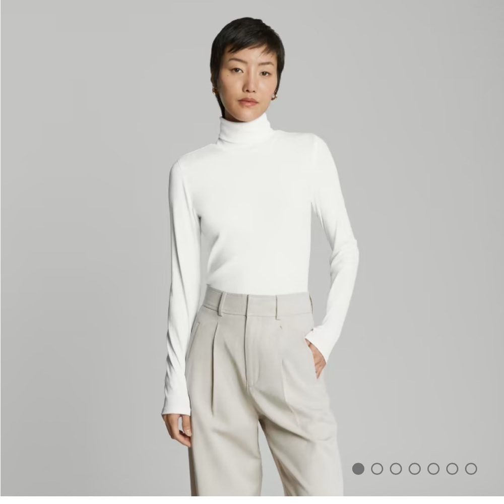 Everlane Pima Micro-Rib turtleneck size small